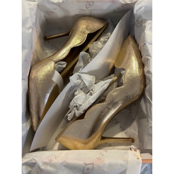 NIB Katy Perry “The Dina” Wavy Metallic Rose Gold Heels size 9.5 - Picture 5 of 7